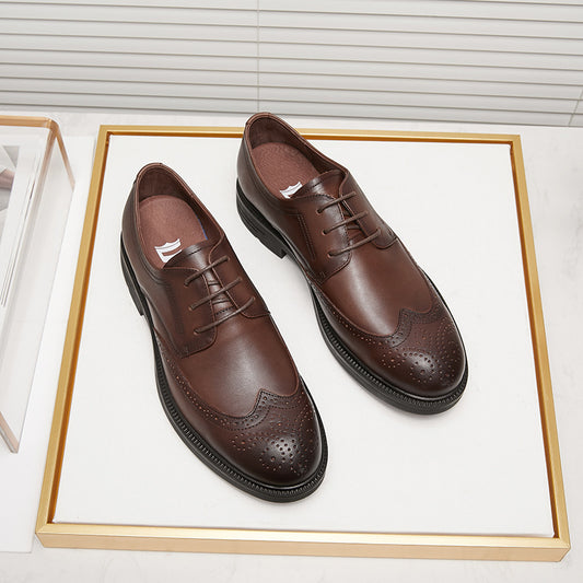 Men's Autumn Brogue Business Low Comfortable Leather Shoes