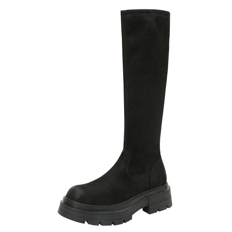 Women's Suede Stretch Height Increasing Insole Long Small Thick Bottom Women's Shoes