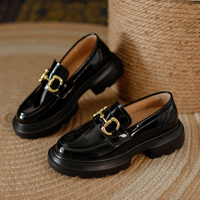 Soft Bottom Chunky Slip-on Round Toe Loafers