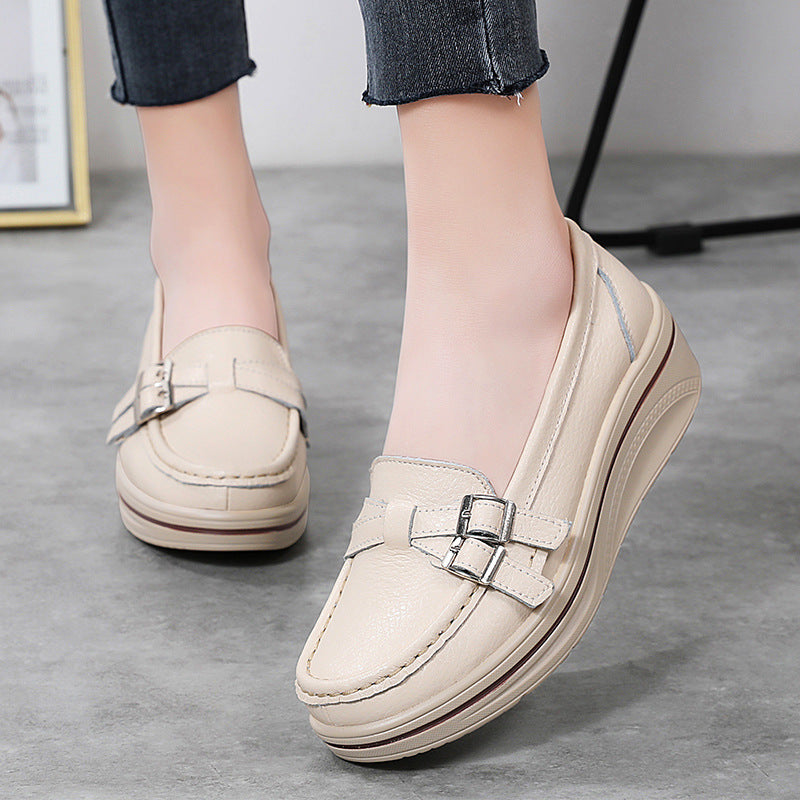 Women's Wedge Plus Size Slip-on Single-layer Round Casual Shoes
