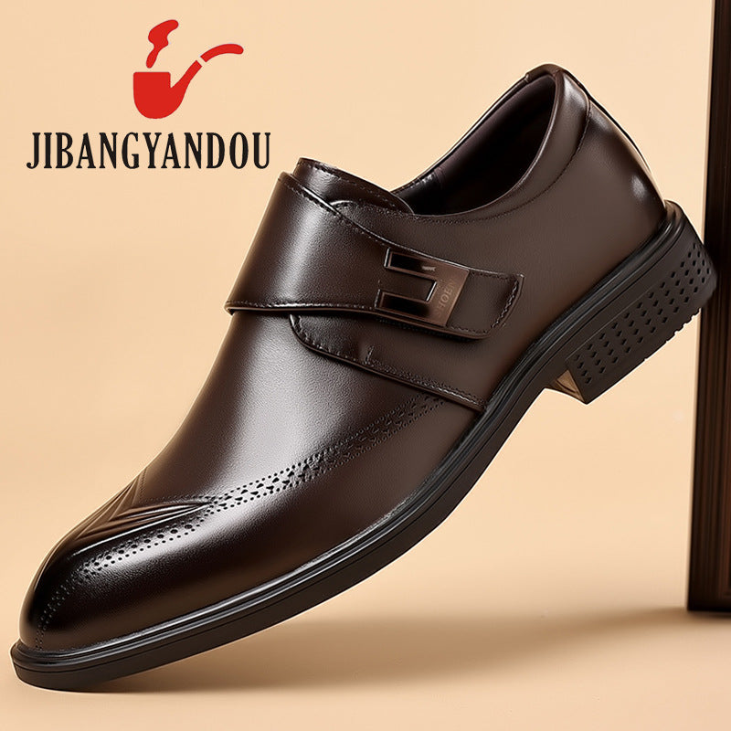 Pure Cattlehide Inside Real Insole Cowhide Male Soft Bottom Business Leather Shoes