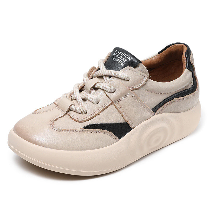 Women's Genuine Platform White Lightweight Soft Bottom Casual Shoes