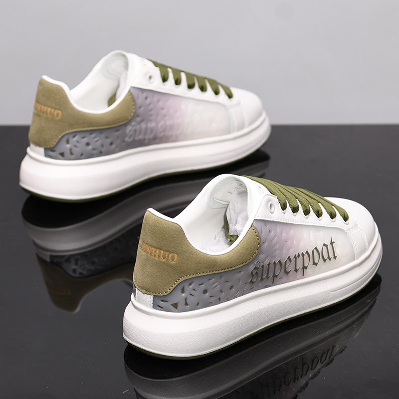 Men's Mcqueen White Couple Thick Bottom Versatile Sports Sneakers