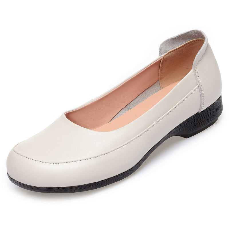Women's Pumps Genuine Tendon Bottom Soft Comfortable Flat Leather Shoes