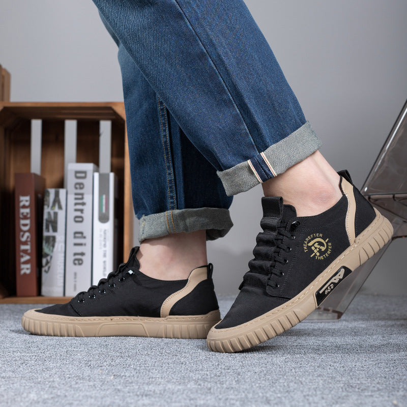 Men's Korean Fashion Small Ears Cloth Breathable Canvas Shoes