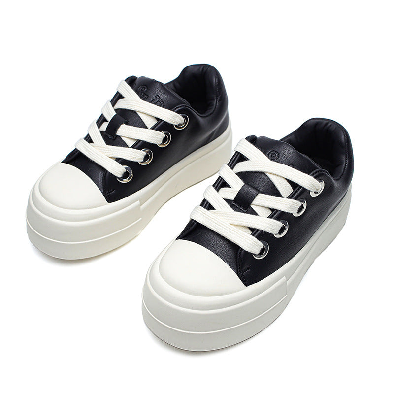 Increasing Board Summer Genuine Breathable Round Casual Shoes