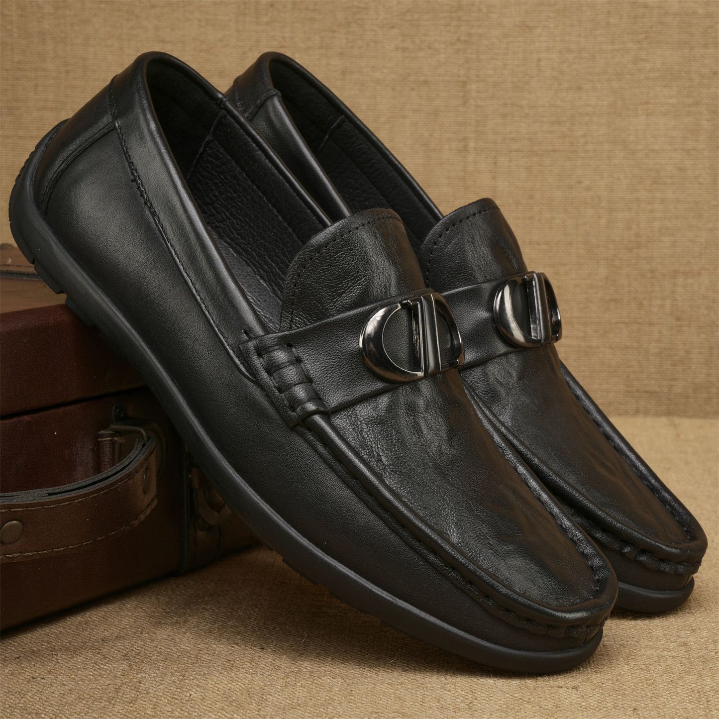 Men's Business Genuine Doug Retro Comfortable Pumps Loafers