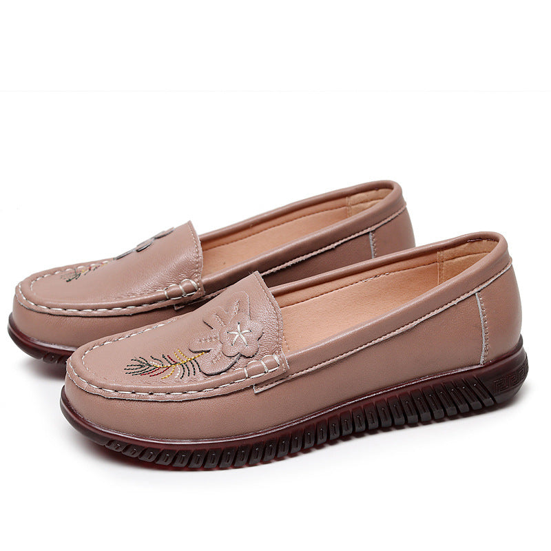 Women's Genuine Soft Bottom Elderly Flat Single-layer Women's Casual Shoes