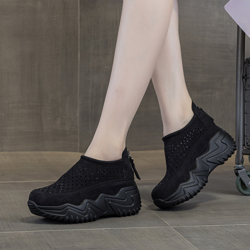 Women's Hole Breathable Platform Elevator Wild Sandals