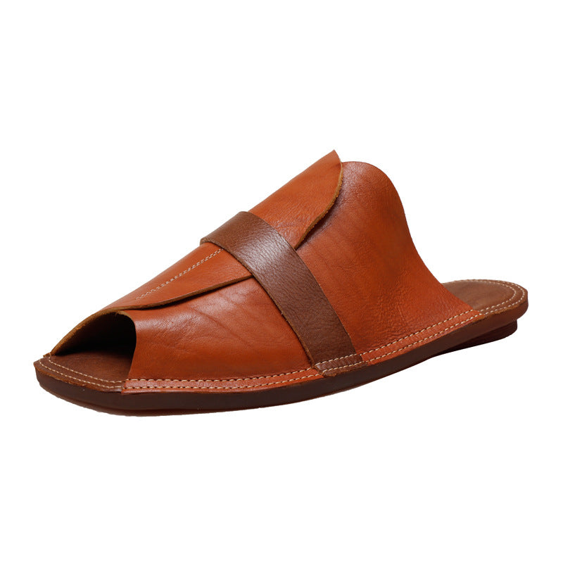 Women's Ancient Square Head Color Matching Soft Sandals