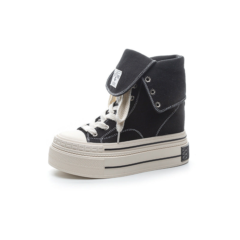 Women's Increasing Insole Board Two-way Wear Design Canvas Shoes