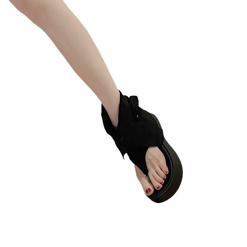 Women's Open Toe Pile Style Thick-soled Western Sandals