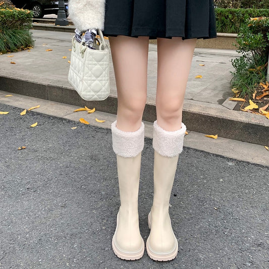 Women's Mom Winter Fleece-lined Fluffy Thick Bottom Snow Boots