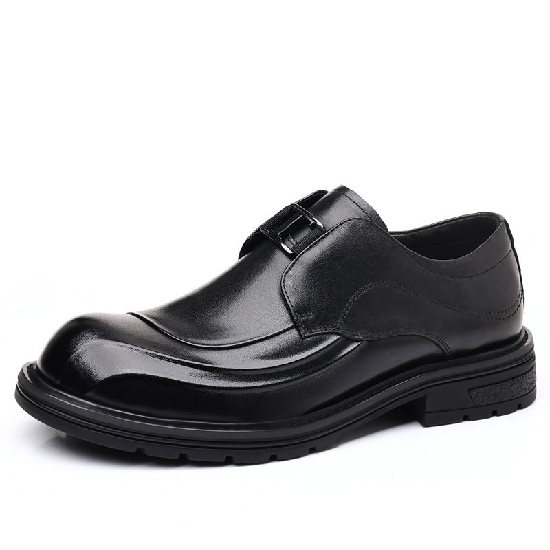 Men's First Layer Cowhide Genuine Formal Pumps Commuter Big Men's Business Leather Shoes