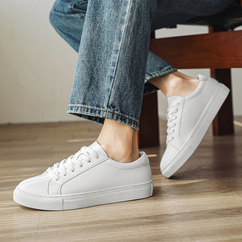 Men's Bottom White Genuine Plus Size Widened Men's Shoes