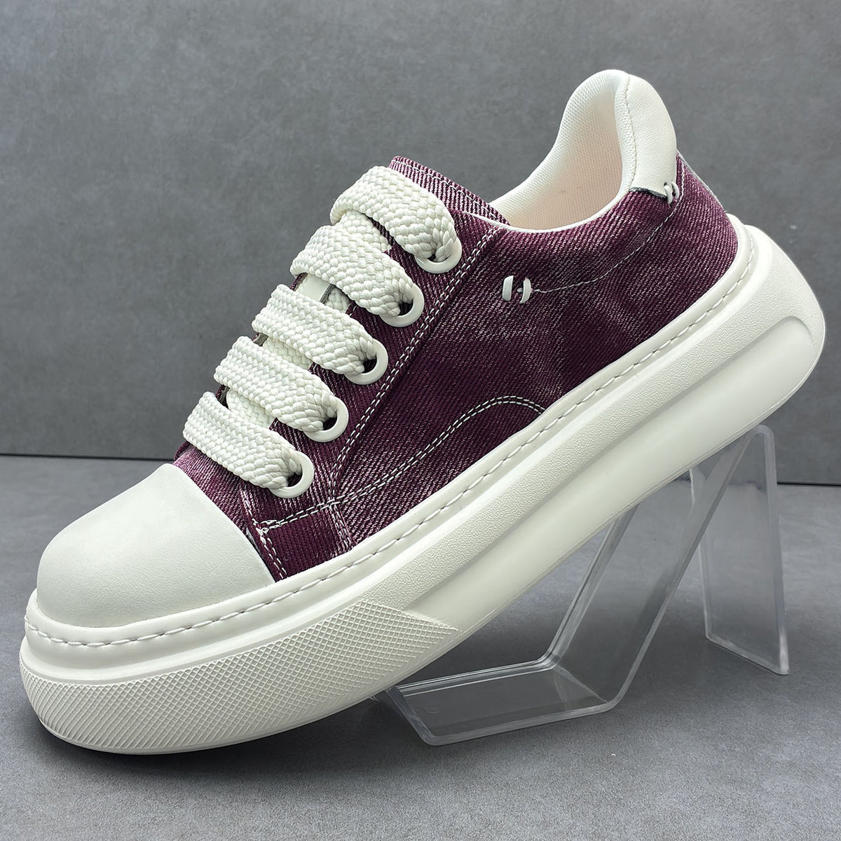 Men's Cloth Lightweight Platform Cowhide Green Fashion Men's Board Shoes