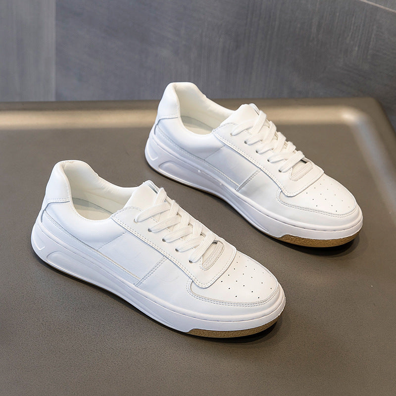 Women's Spring Genuine Flat-heeled Platform Korean Style Sneakers