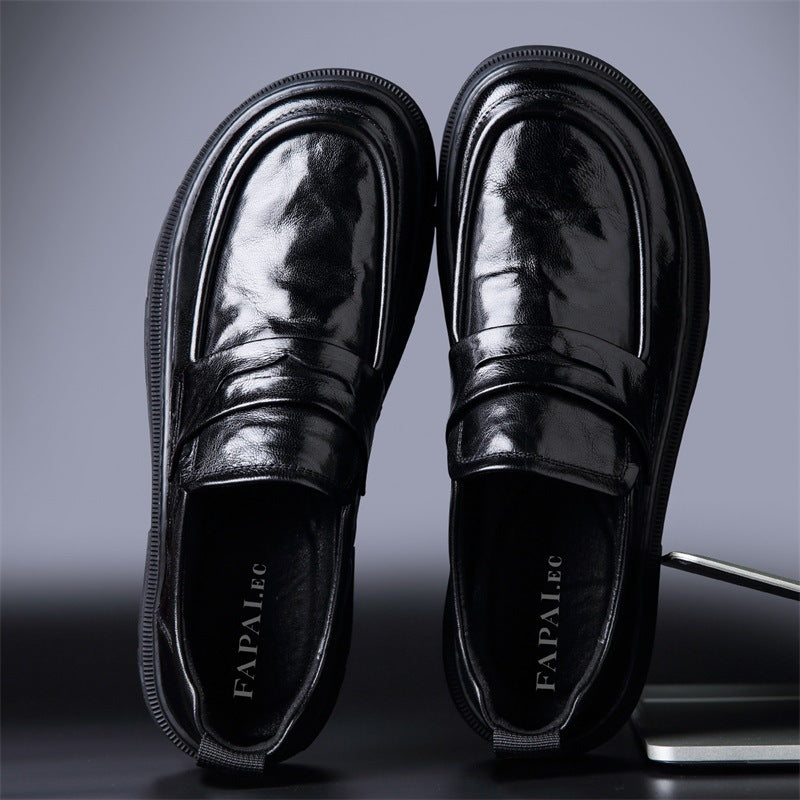 Men's Slip-on British Style Genuine Business Trends High Leather Shoes