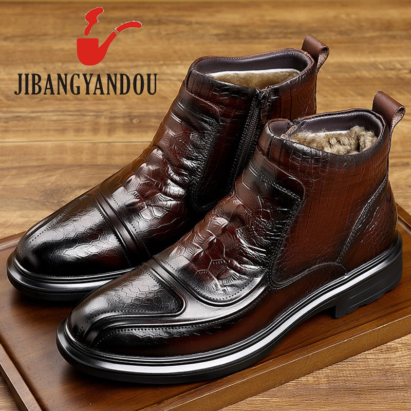 Bottom First Layer Cowhide Inner Double Men's Casual Leather Shoes
