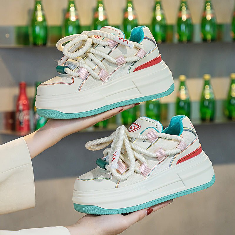 Dopamine Platform Muffin Height Increasing Insole Fashion Leisure Sneakers