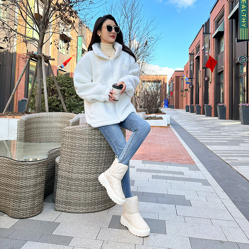 Women's Winter Fur Integrated Thick Bottom Fashion Snow Boots