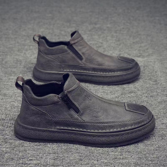Men's Business Chef Waterproof All Black Wearable Trendy Leather Shoes