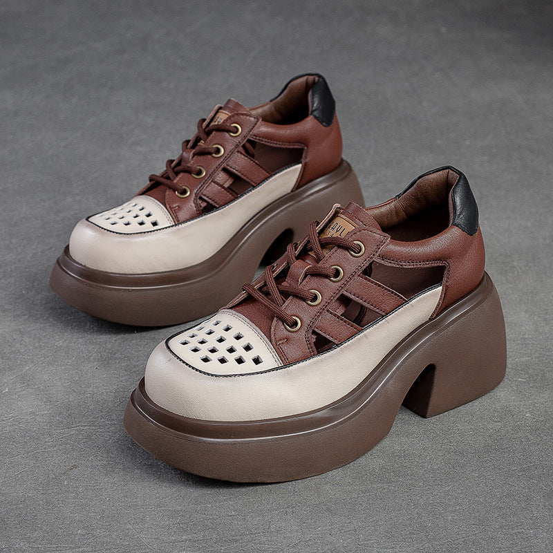 Women's & Men's Hollow Hole Front Color Matching Round Sandals