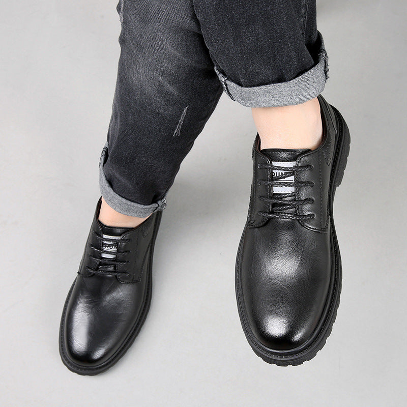Men's Genuine Fashion Business Korean Style Big Leather Shoes