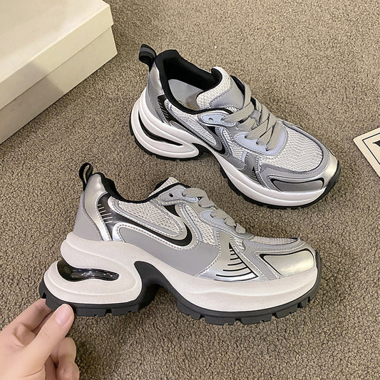 Women's Dad Autumn Round Head Height Increasing Sneakers