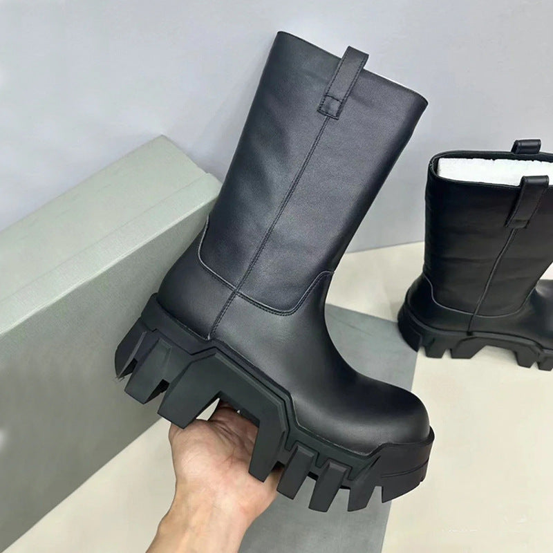 Women's Paris Bulldozer Martin Tank Thick Bottom Increased Boots