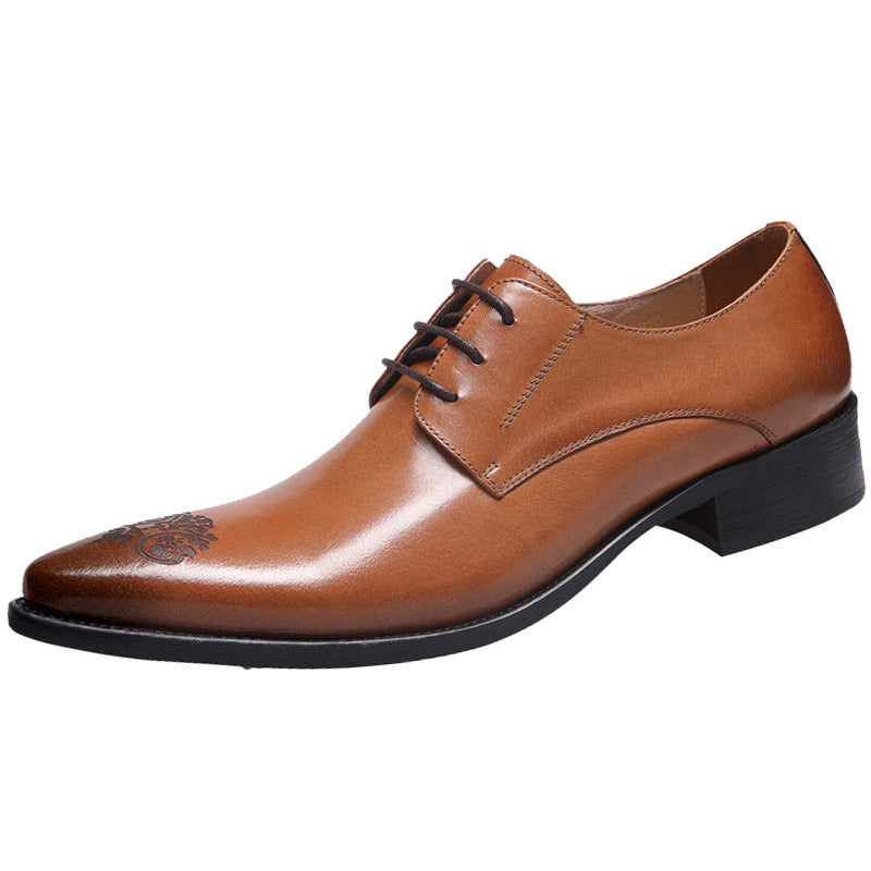 Men's Formal Business British Style Carving Derby Leather Shoes