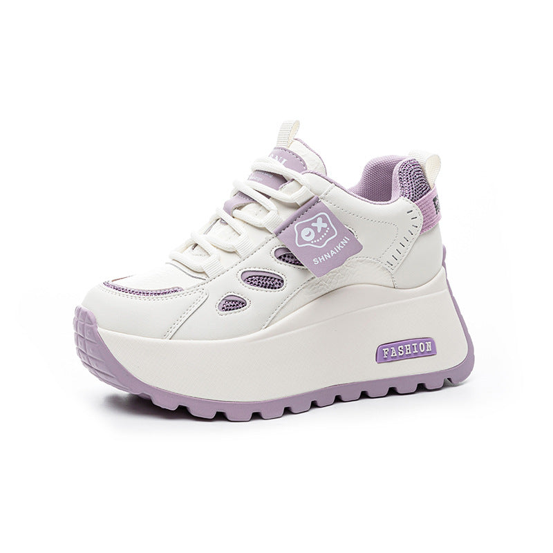 Women's Platform White Height Increasing Pumps Casual Shoes