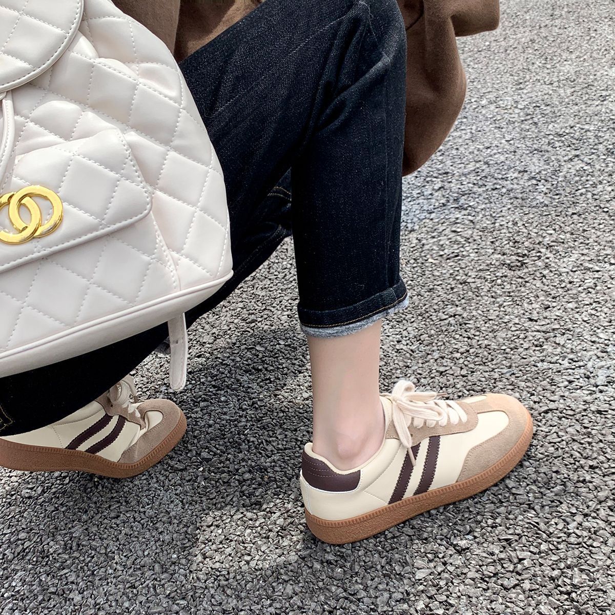Retro Easy Matching Color Flat German Women's Sports Shoes