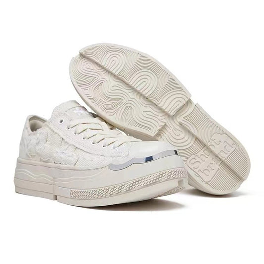Rebirth Milk Tea White Thick Bottom Sneakers
