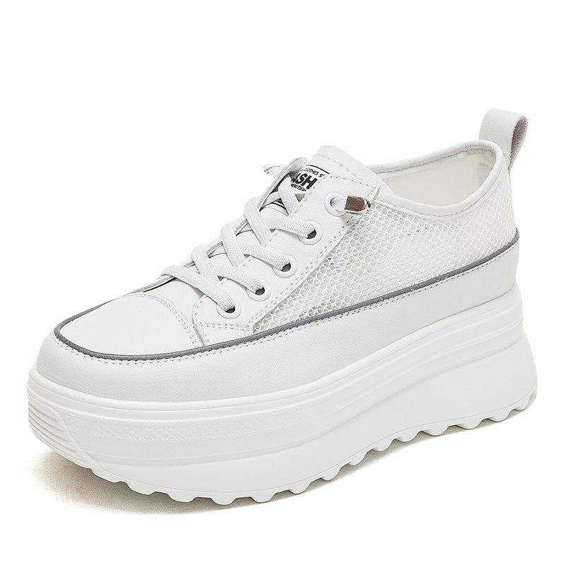 Women's Mesh White Summer Versatile Platform Height Women's Shoes