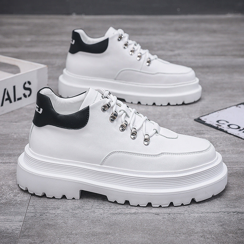 Men's Contrast Color Platform Metal Trend Versatile Sneakers