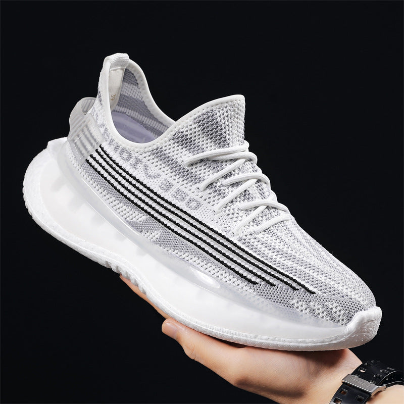 Men's Flying Woven Sports Breathable Mesh Coconut Sneakers