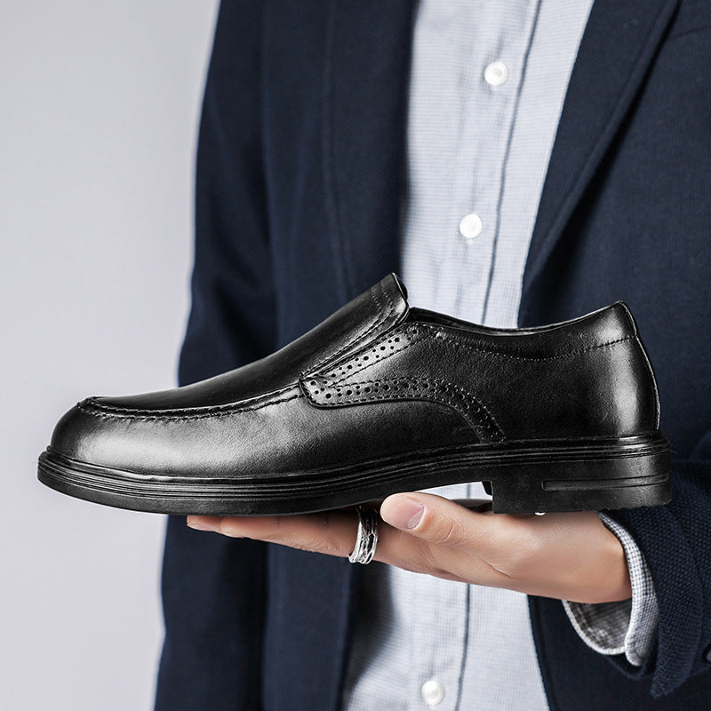 Men's Business Formal Wear Handmade Genuine Slip-on Leather Shoes