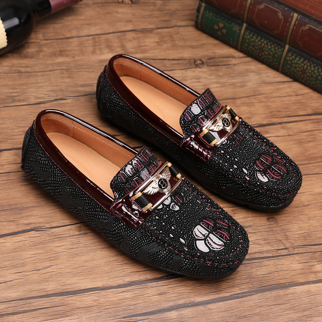 Men's Waterproof Head One Pedal Rubber Platform Loafers