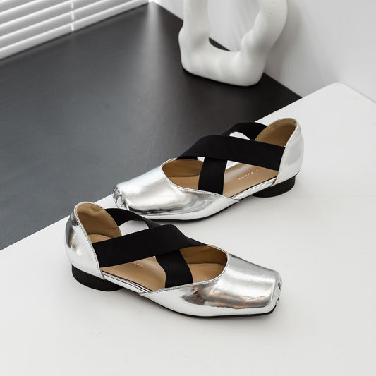 Women's Wear Retro Low Cross Strap Hollow Sandals