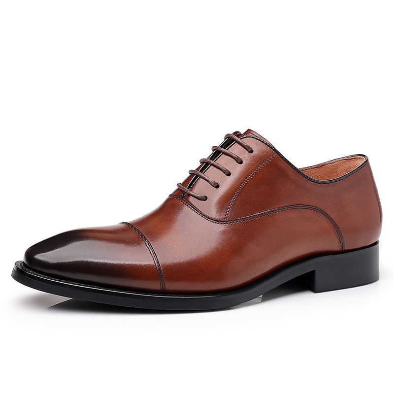 Men's Breathable Formal First Layer Cowhide Wedding Leather Shoes