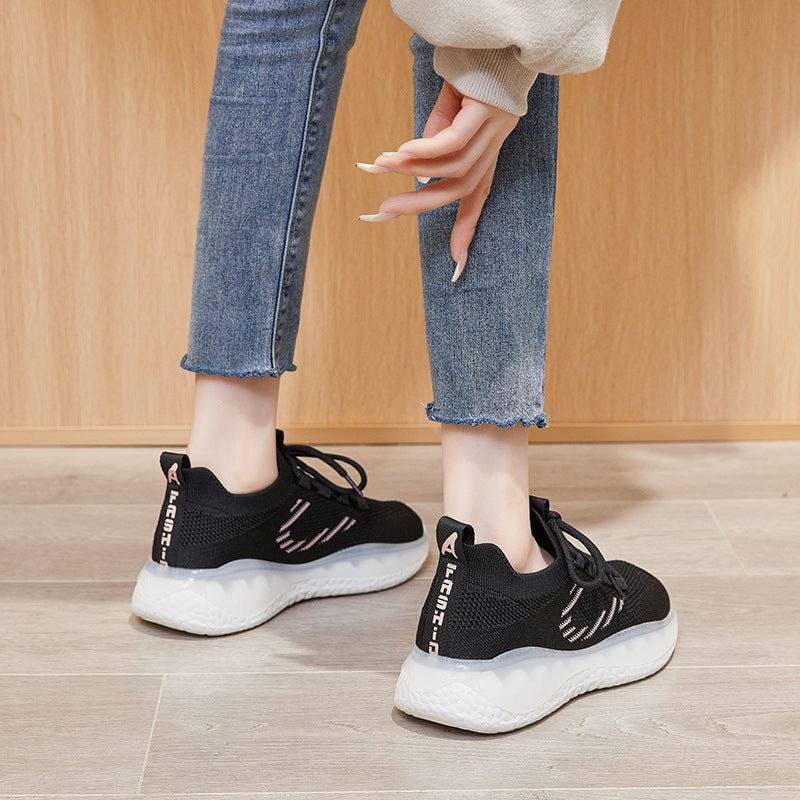 Women's Flying Woven Breathable Soft Bottom Running Sneakers