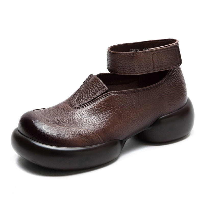 Women's Round Head Thick Bottom Classy Hepburn Casual Shoes