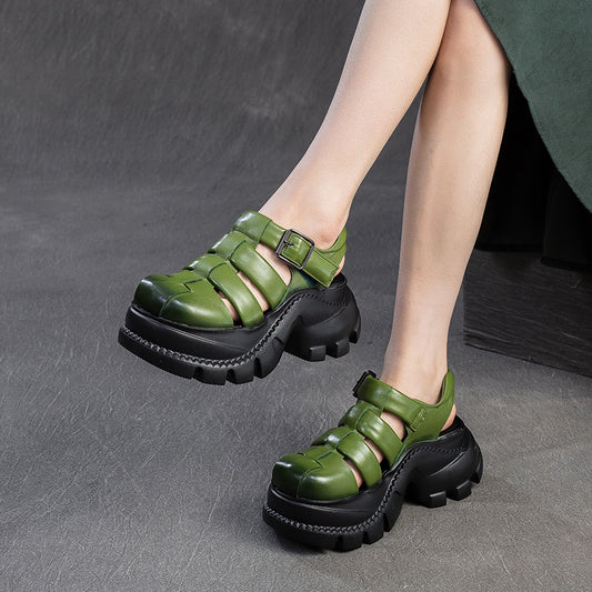 Women's Commuter Woven Closed Toe Breathable Platform Sandals