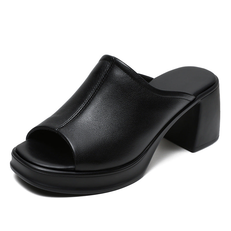 Women's Chunky Outdoor Summer High Peep Toe Thick Bottom Heels