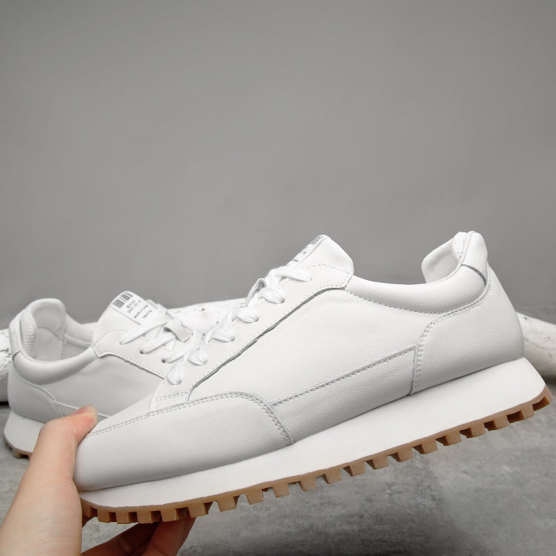 Men's Thick-soled Korean Fashion White Stylish Sneakers
