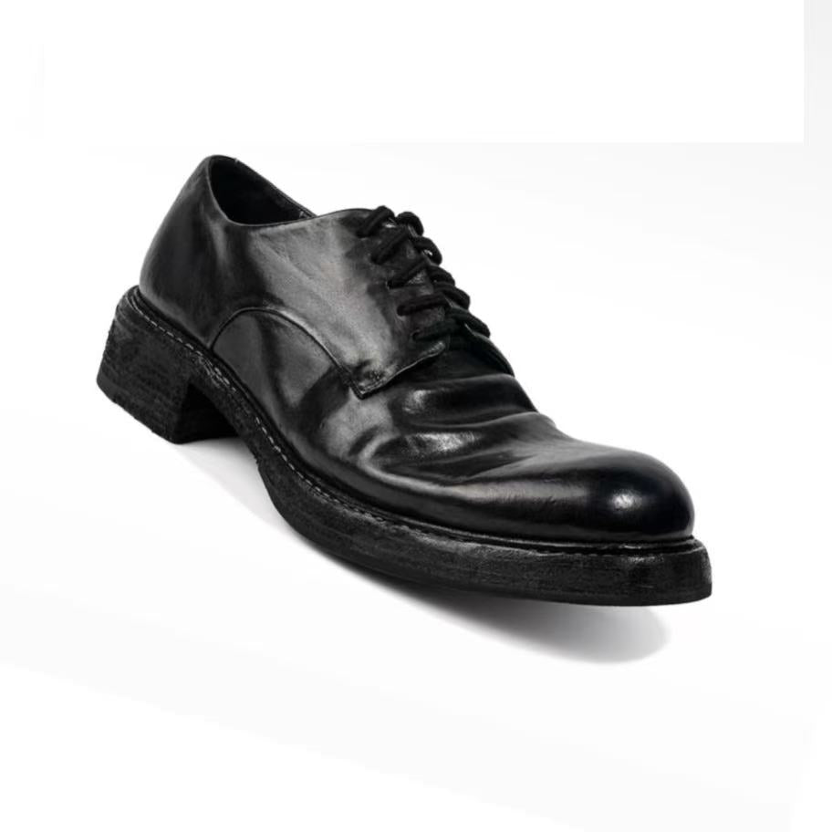 Men's Washed Handmade Derby Wedding Fashion Leather Shoes