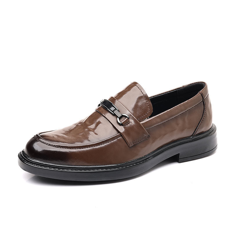 Men's Bottom Platform Peas Business Formal Wear Leather Shoes