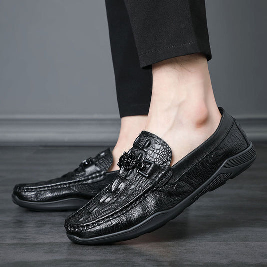 Men's First Layer Cowhide Slip On Slip-on Men's Shoes