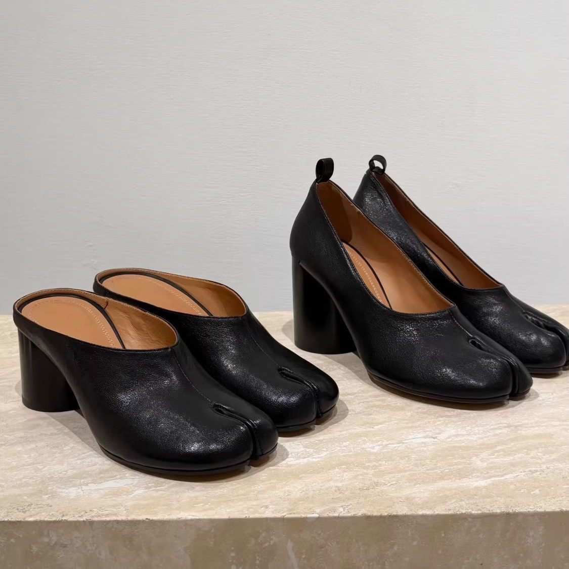 Women's Cowhide Version Niche Retro Horseshoe High Thick Slip-on Women's Fashion Shoes